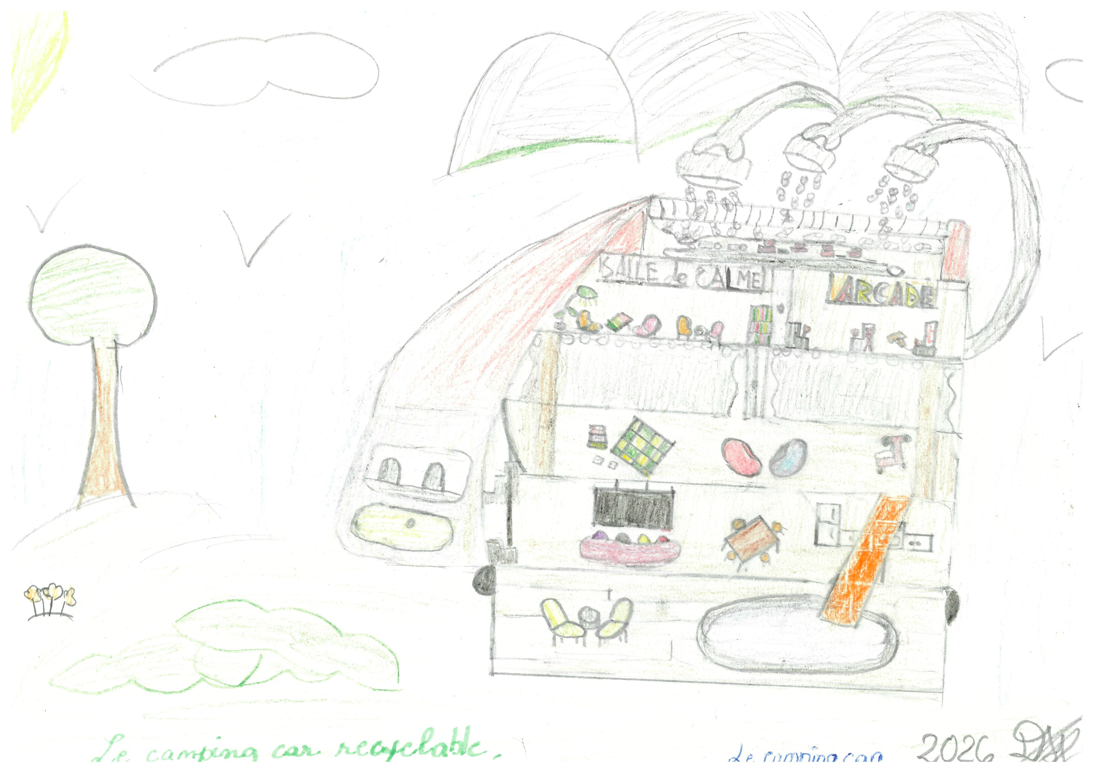 Le camping car recyclable - Dior Mon camping car fonctionne à base de bouteilles en plastique. À la fois fun et calme. Ça aide l'écosystème en recyclant.  Dior